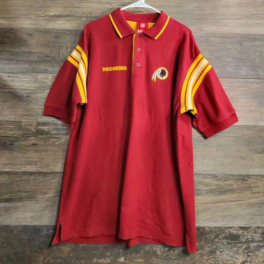 NFL‎ Redskins Polo Burgundy and Yellow Polo Shirt